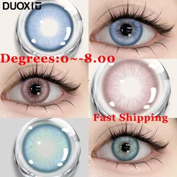 DUOXIU 1Pair New Color Contact Lens Korea Pupils Nature High Quality Myopic Pink Lens Blue Eyes Fashion Eye Yearly Fast Shipping