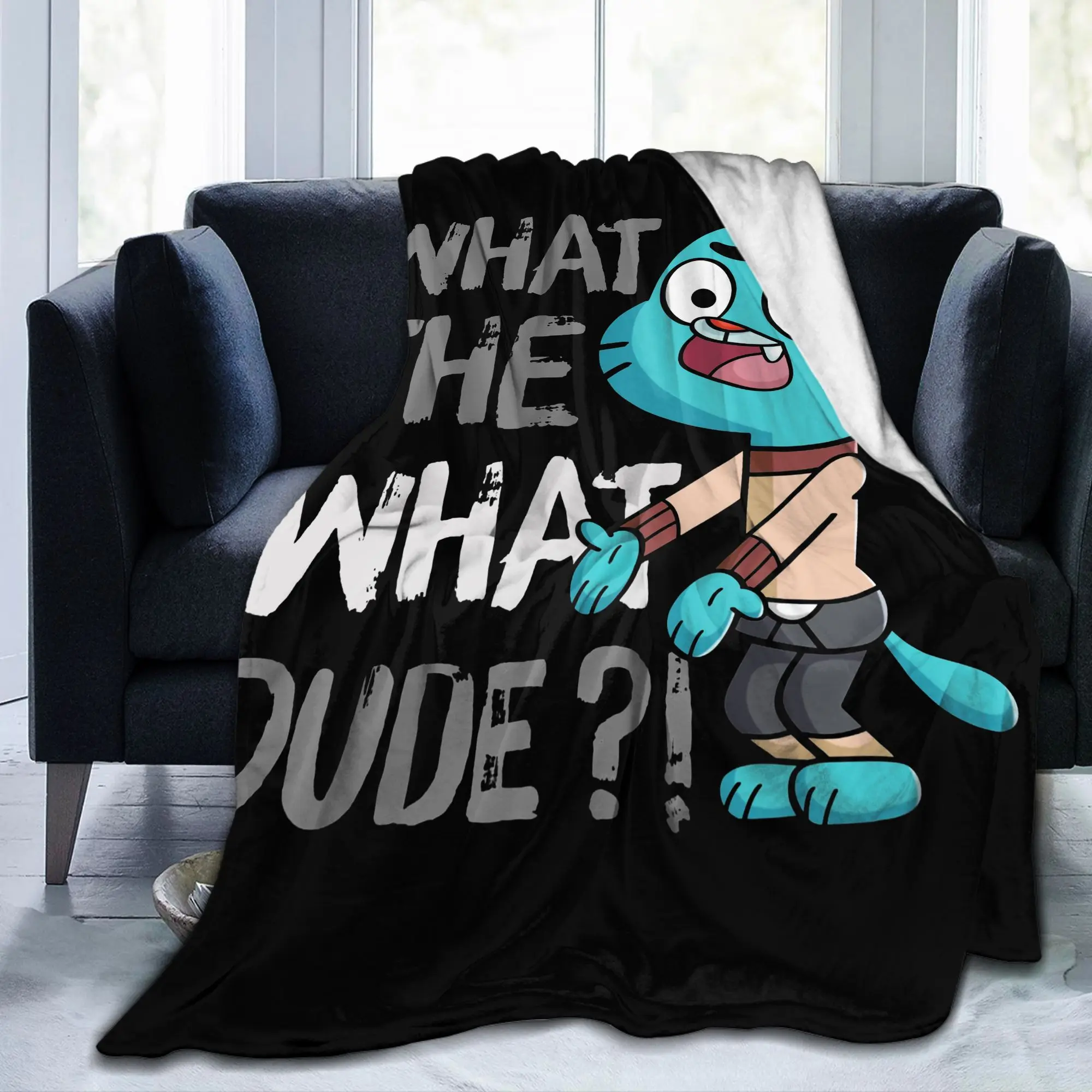 Gumballs What The What Dude Blanket Flannel Funny Warm Throw Blankets for Bed Sofa Textile Decor,