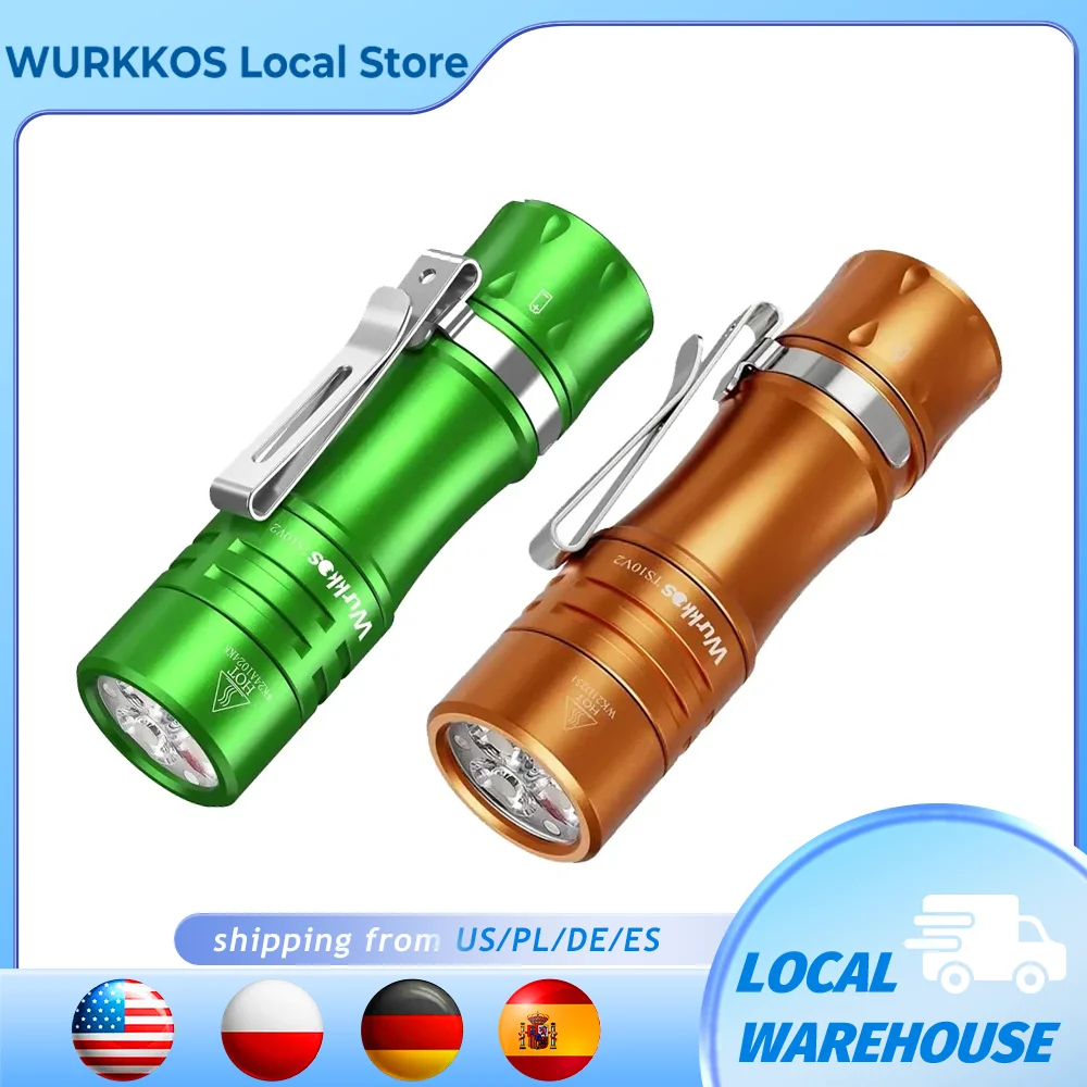 

Wurkkos Новый мощный мини-фонарик TS10 V2 14500 с 3 светодиодами CRI и 3 * светодиодами RGB Aux Anduril 2,0 Макс. 1400 лм IPX8 Torch