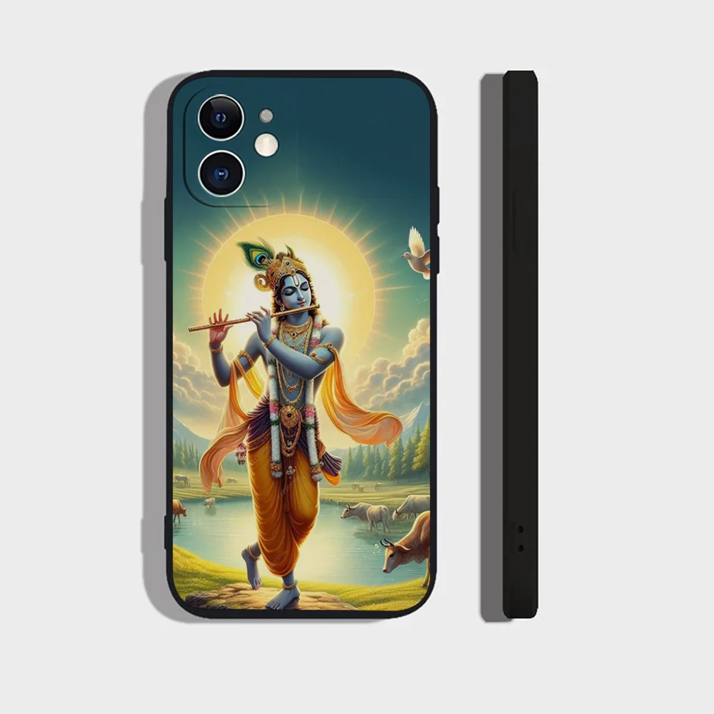 Epc Vishnu Hare Krishna جراب هاتف سيليكون ناعم لهاتف آيفون 16 15 14 13 12 11 Plus Pro Max Plus