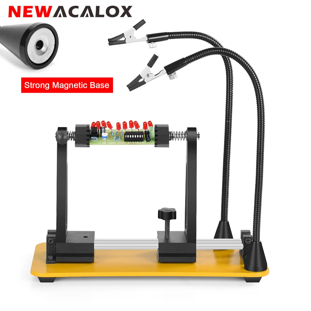 NEWACALOX Adjustable PCB Holder Circuit Board Holder Tool for Circuit Board Soldering Desoldering, Repair Tool 360° Rotation