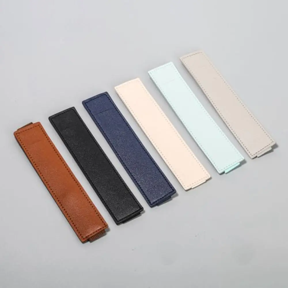 New PU Leather Elastic Pencil Case Adjustable Lightweight Capacitor Pen Protective Sleeve Elastic Pen Clip Office School