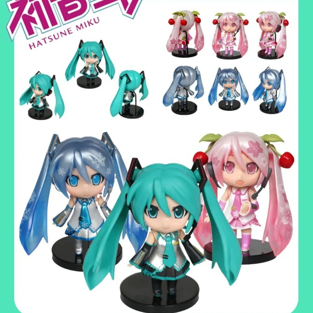Heiß begehrte neue Hatsune Miku Anime-Figur, rosa Sakura, sitzende Pose, PVC-Actionfigur, Modellspielzeug, Dekoration, Sammlerstück, Geschenk