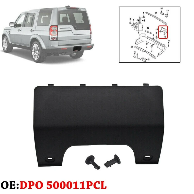 Black Rear Bumper Tow Eye Hook Cover DPO500011PCL For Land Rover Discovery 3 4 LR3 LR4 2005-2012