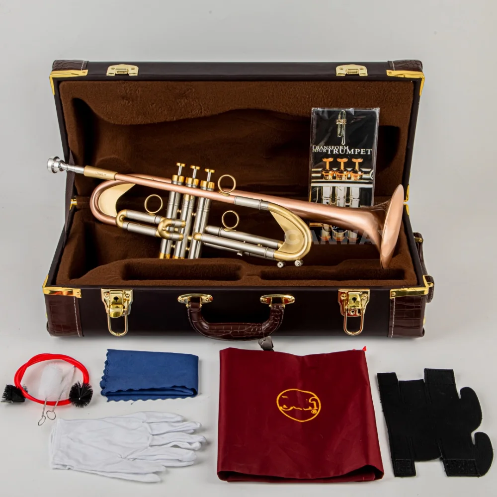 CANWAY Bach 190S-37 Bb Trumpet Phosphorous Copper Brass Plated Professional Brass Instruments With Case