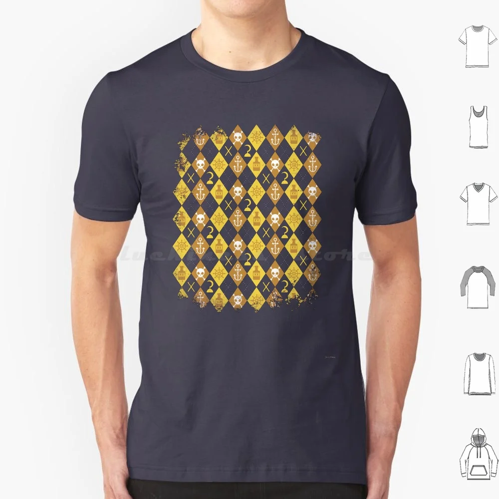 Arr-Gyle! T Shirt 6xl Cotton Cool Tee Pirate Skulls Argyle Funny Pattern Sea Ocean Sailing Anchor Dinomike