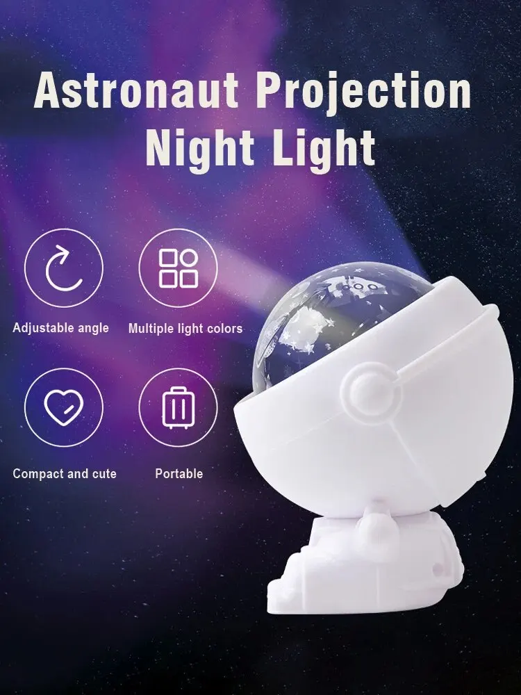 LED Astronaut Projector Night Light Starry Sky Night Lamp Decoration Bedromm Ceiling for Children Girlfriend Gifts