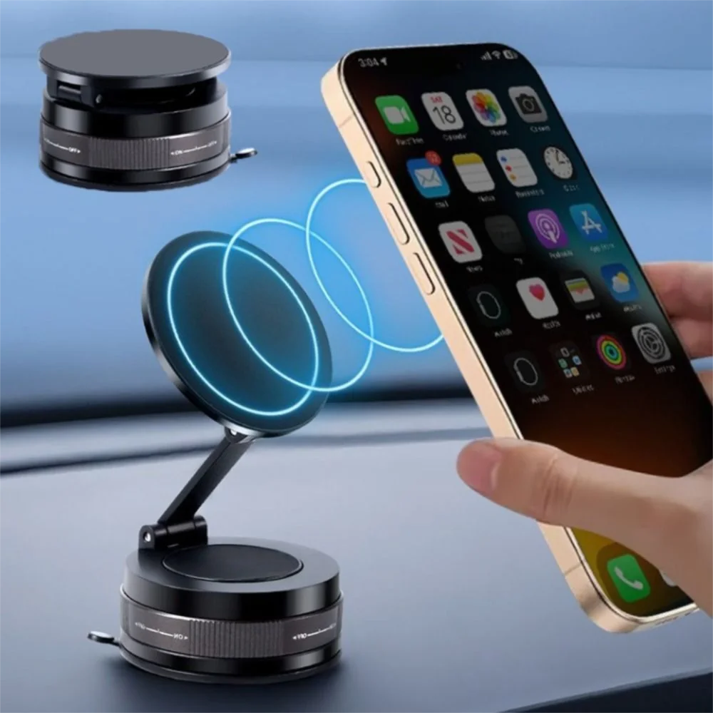 

Vacuum Magnetic Phone Holder Rotation Suction Cup Car Mount Phone Bracket Adjustable Foldable Phone Stand Windshield
