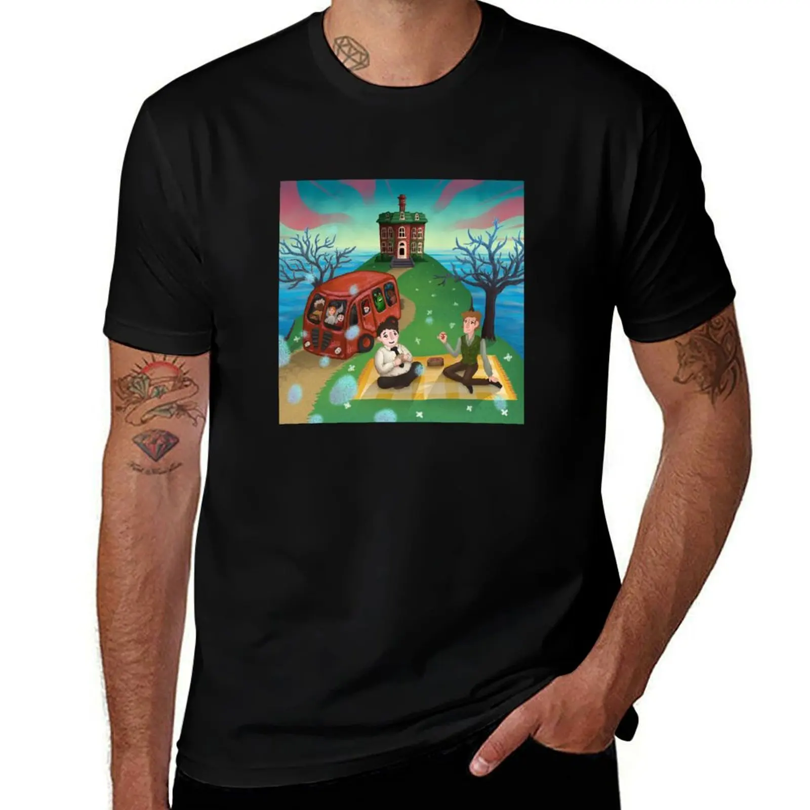 

The House In The Cerulean Sea Artwork T-Shirt Plus Size Outdoor Casual Top