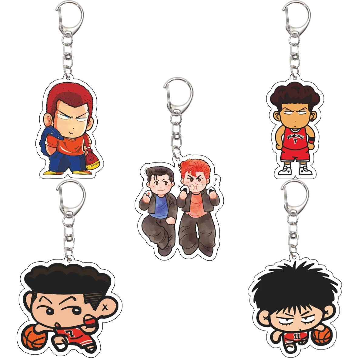 55MM Anime Slam Dunk Figure Hanamichi Sakuragi Kaede Rukawa Ryota Miyagi Takenori Akagi Hisashi Mitsui Acrylic Keychain Gifts
