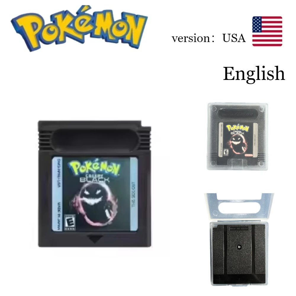 

НОВЫЙ игровой 16-битный картридж Pokémon GBC для видеоигр, жуткая черная детская игрушка на день рождения, подарок, версия для США, английский язык