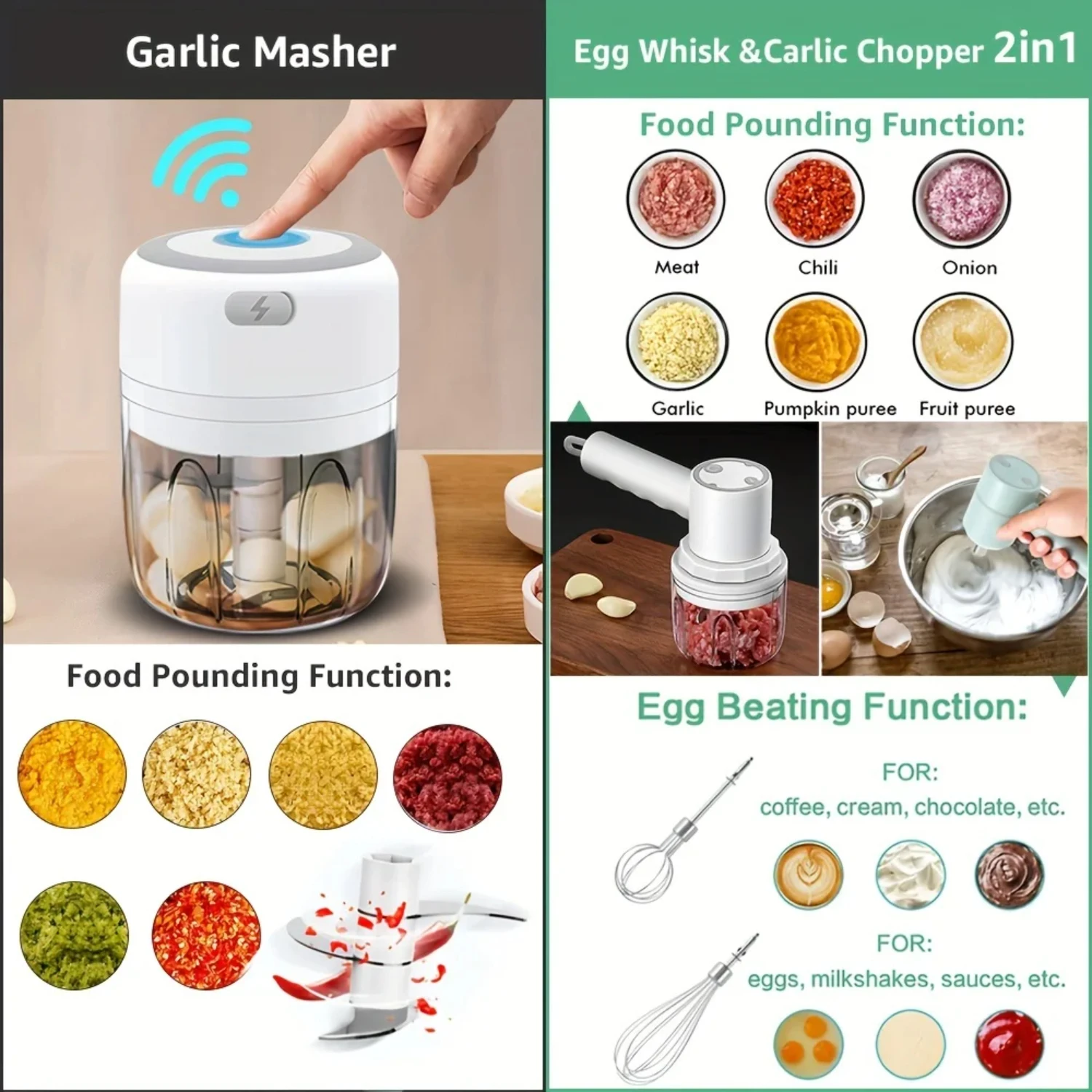 New NEW Efficient, Handy, and Portable Multifunctional Mini USB Kitchen Food Chopper - Versatile Meat and Vegetables Grinder - C