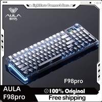 Aula F98pro Mechanical Keyboard 95 Key  Wireless Tri-Mode Gasket Structure Hot Plug Silencing Rgb Light Gametransparent Keycaps