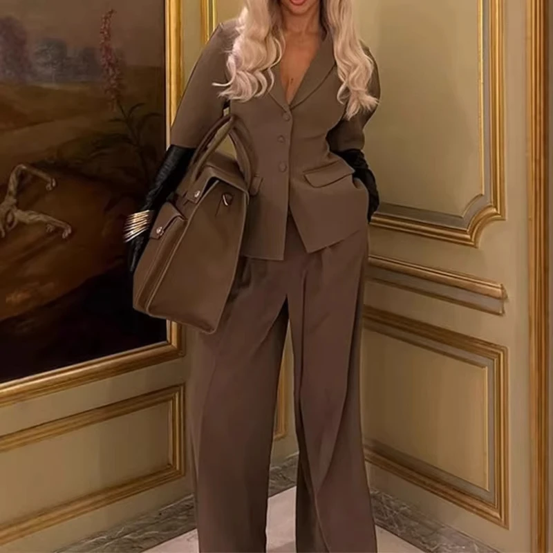 Spring and Autumn 2025 British Style Women's V-neck Short-sleeved Trousers Women's Suit Set