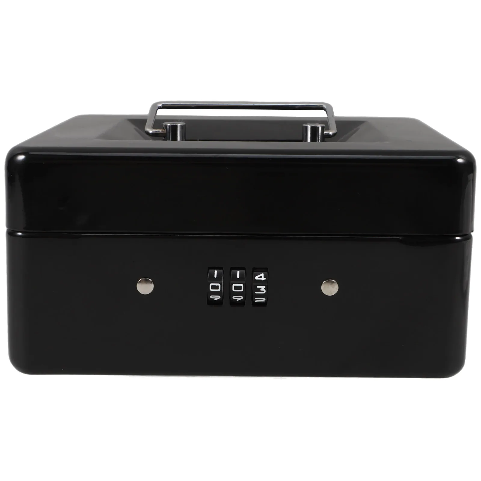 Portable Steel Cash Box with Combination Lock Small Safe Box for Money Lockable Storage Organizer Password Lock Key Safe Hidden