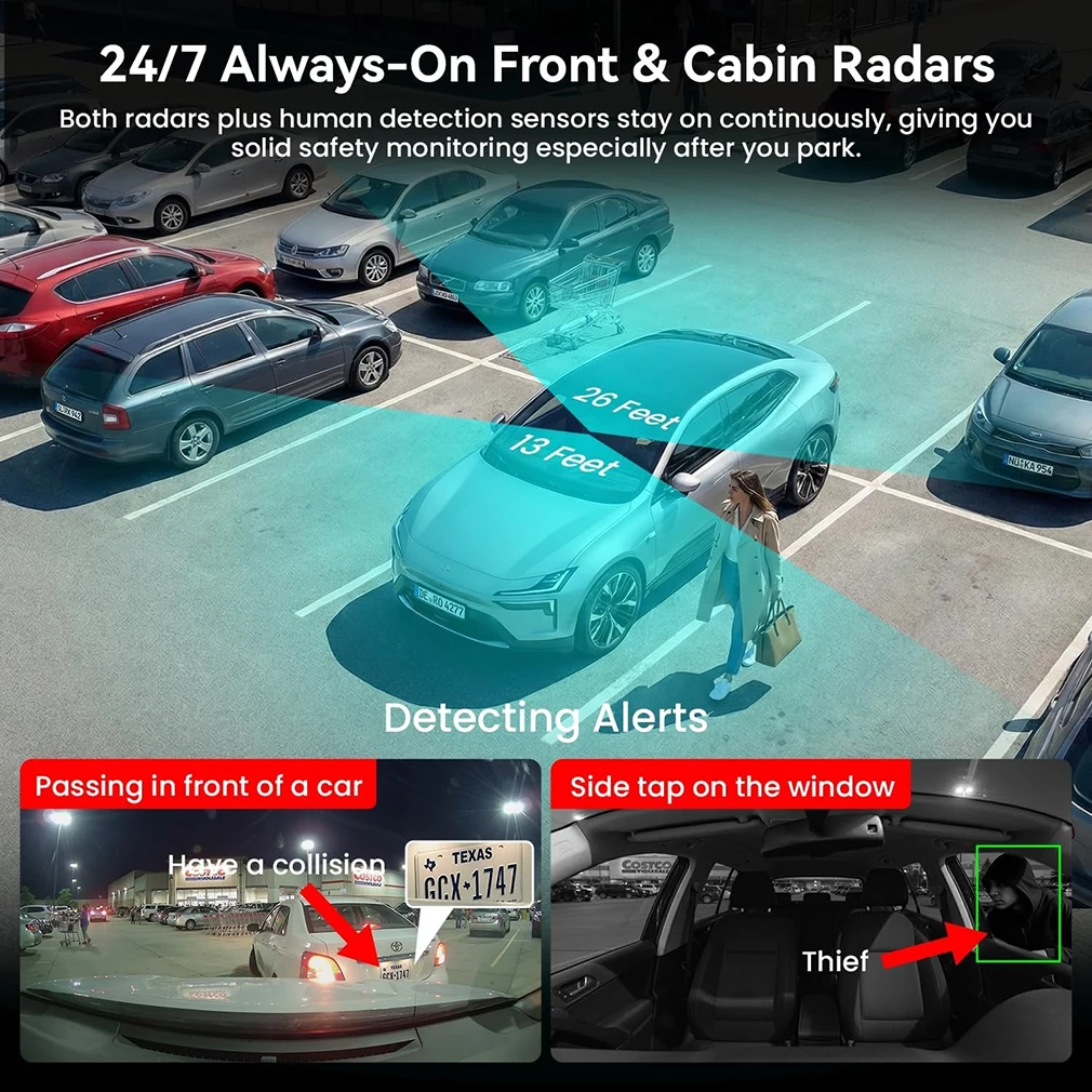 4G LTE Dash Cam Front And Interior, Full HD 1080P Dual Lens Car DVR,Built in 5G WIFI With GPS Tracker OBD line,radar Detection