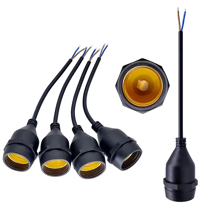 5pcs E27 Single Lamp Holder Copper Core Outdoor Waterproof LED Scrolling Lighting Strings Socket Extension with Wire