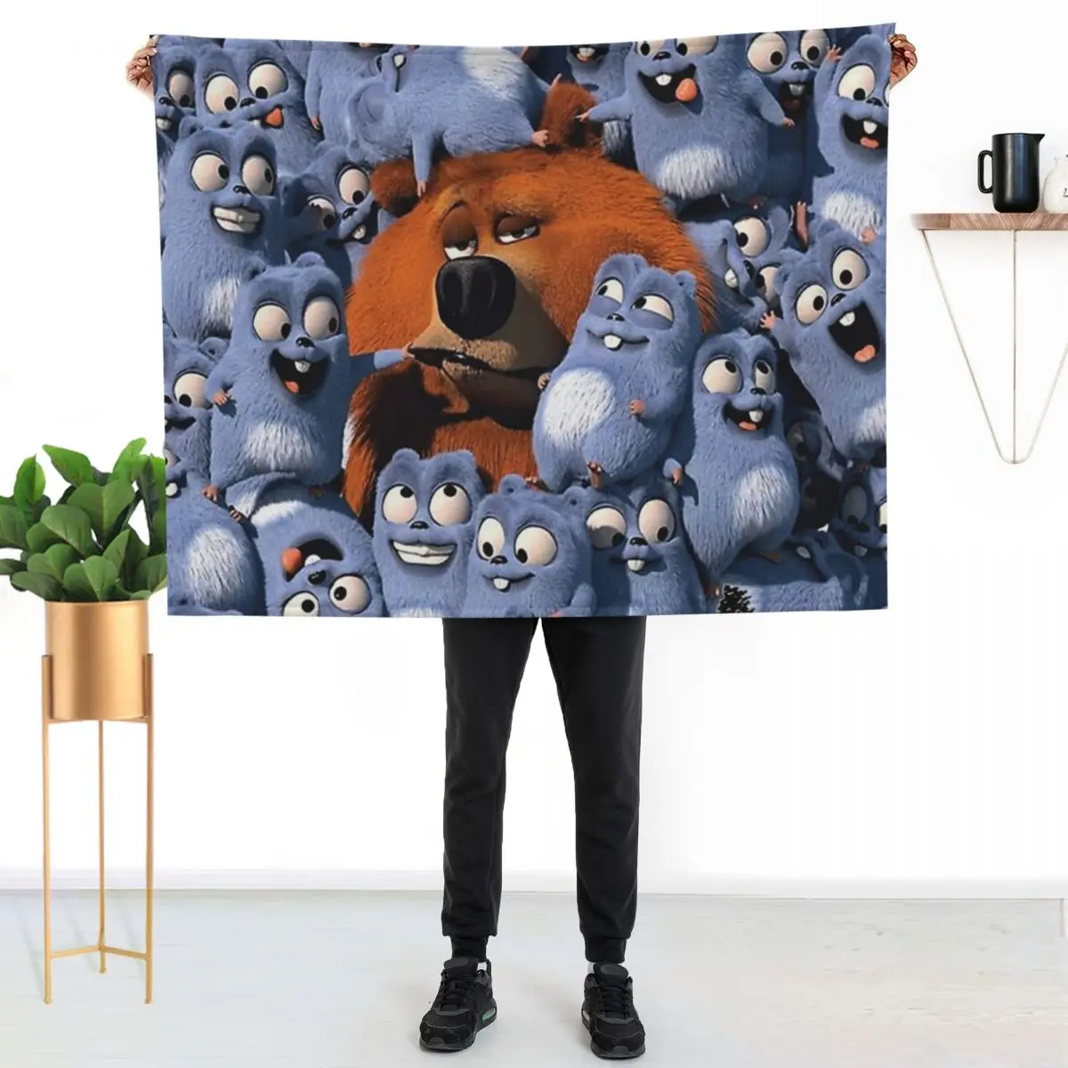 Happy Lemmings Tabodi and Grizzy Throw Blanket Sleeping Bag Hairys Furrys for babies Sofa Quilt Blankets