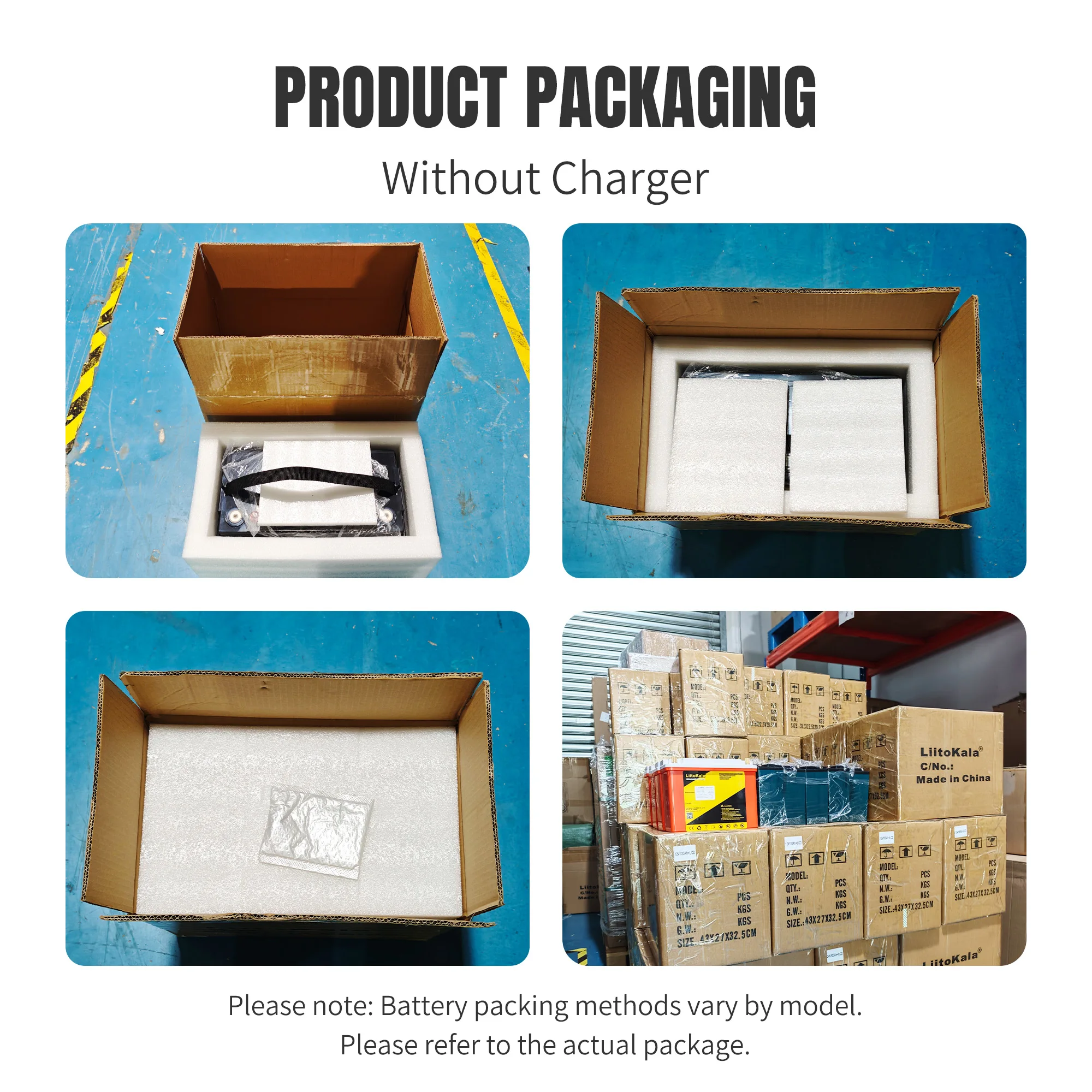 LiitoKala 24V 100Ah High capacity LiFePo4 Battery 6000+ Cycle Built In BMS For Power Lights Electrical