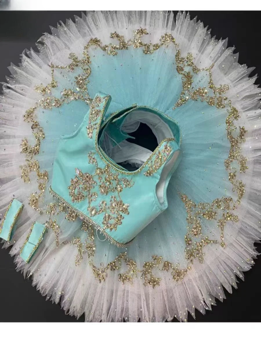 

Женская яркая бриллиантовая голубая пачка с разрезом, балетный конкурс, пиратский вариационный костюм