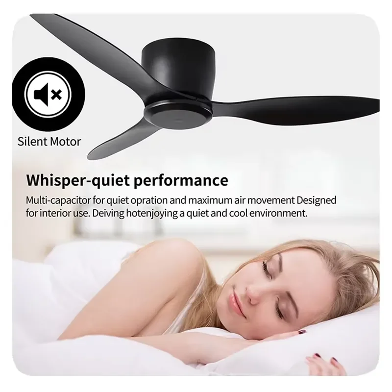 NEW Decoration Light Black Blades 24V Dropshipping Inch Ready to Ship Ceiling Fan Without Light