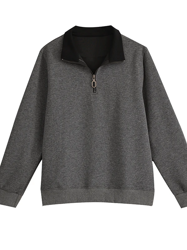 Sweat-shirt tendance pour femmes, ample, décontracté, couche de Base, haut Faion, amincissant, fermeture éclair, automne hiver, confortable, Long, Sve