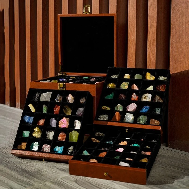 Natural crystal rough stone mineral specimen high-end gift box ore collection home ornament