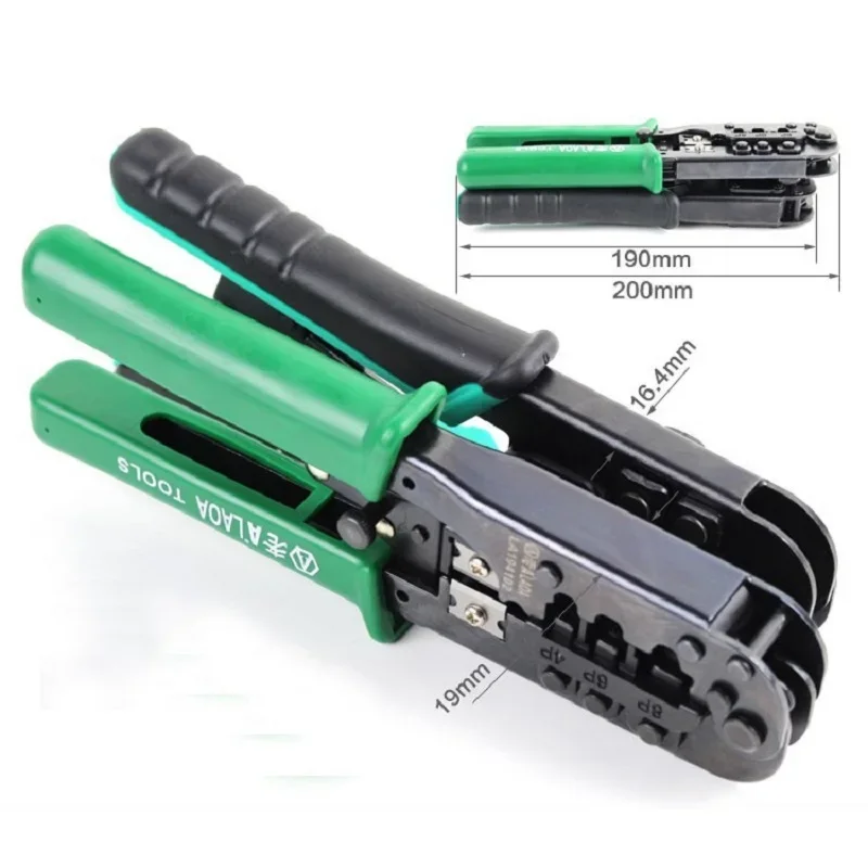 Imagem -03 - Portátil Lan Ratchet Network Clamp Wheel Contact Crimping Tool Kit Crimping Alicate Ferramenta de Mão 3-purpose 4p 6p 8p