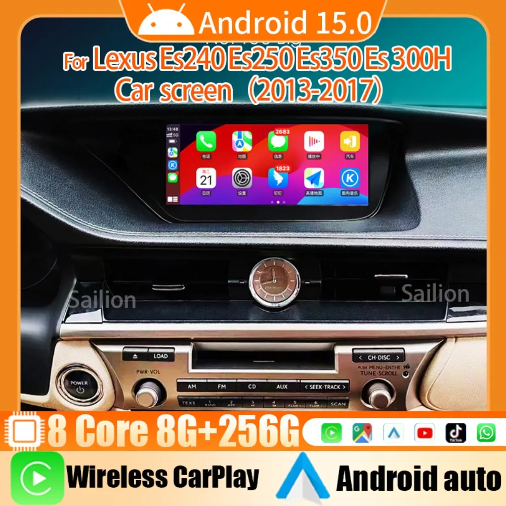 Wireless CarPlay Android Auto Car Screen For Lexus Es240 Es250 Es350 Es 300H 2013-2017 10.25