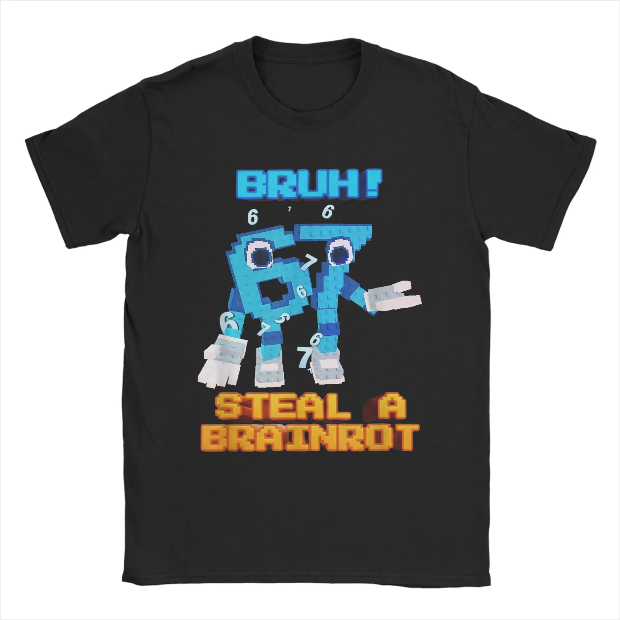 

Vintage 67 Six Seven 6-7 Funny Steal Brainrot Meme T-Shirt for Men Round Neck Cotton T Shirt Short Sleeve Tees Gift Clothing