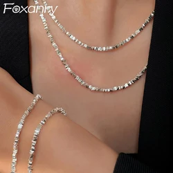 FOXANRY Stamp Sweater Necklace for Women Couples New Fashion Creative Irregular Geometric Handmade Party Jewelry Gifts