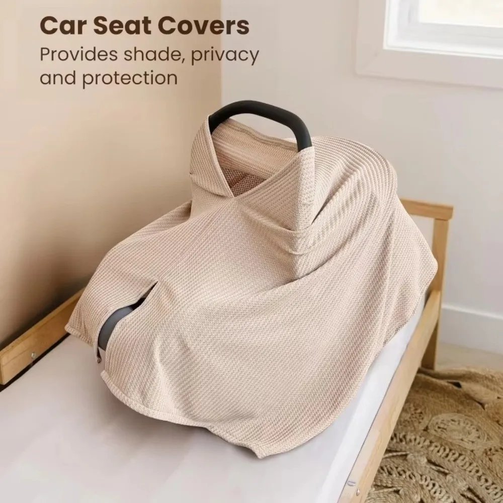 Picture 5: Solid Color Maternal Nursing Covers Comfortable Soft Feeding Clothes 2 in 1 Stroller Blanket Breastfeeding Blanket