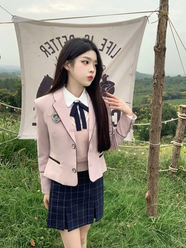 Abito uniforme Jk primavera/estate Set da studente in stile college stile coreano Abito uniforme scolastica da donna Migliora il set uniforme Jk