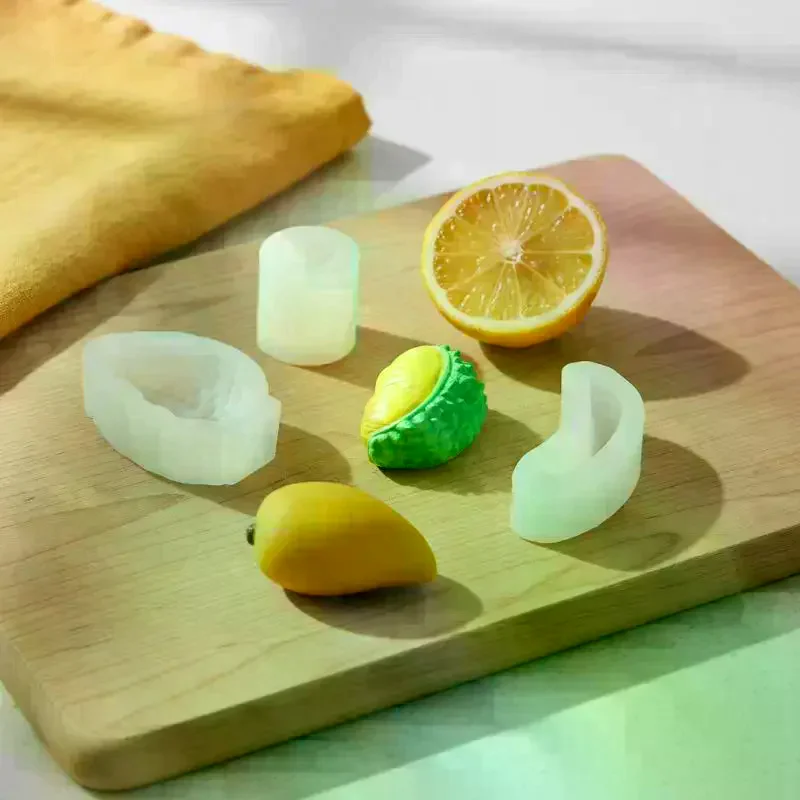 3D Fruit Silicone Mold Mango Banana Duria Lychee For Candle Aromatherapy Craft Making Cake Chocolate Fondant Baking Mold