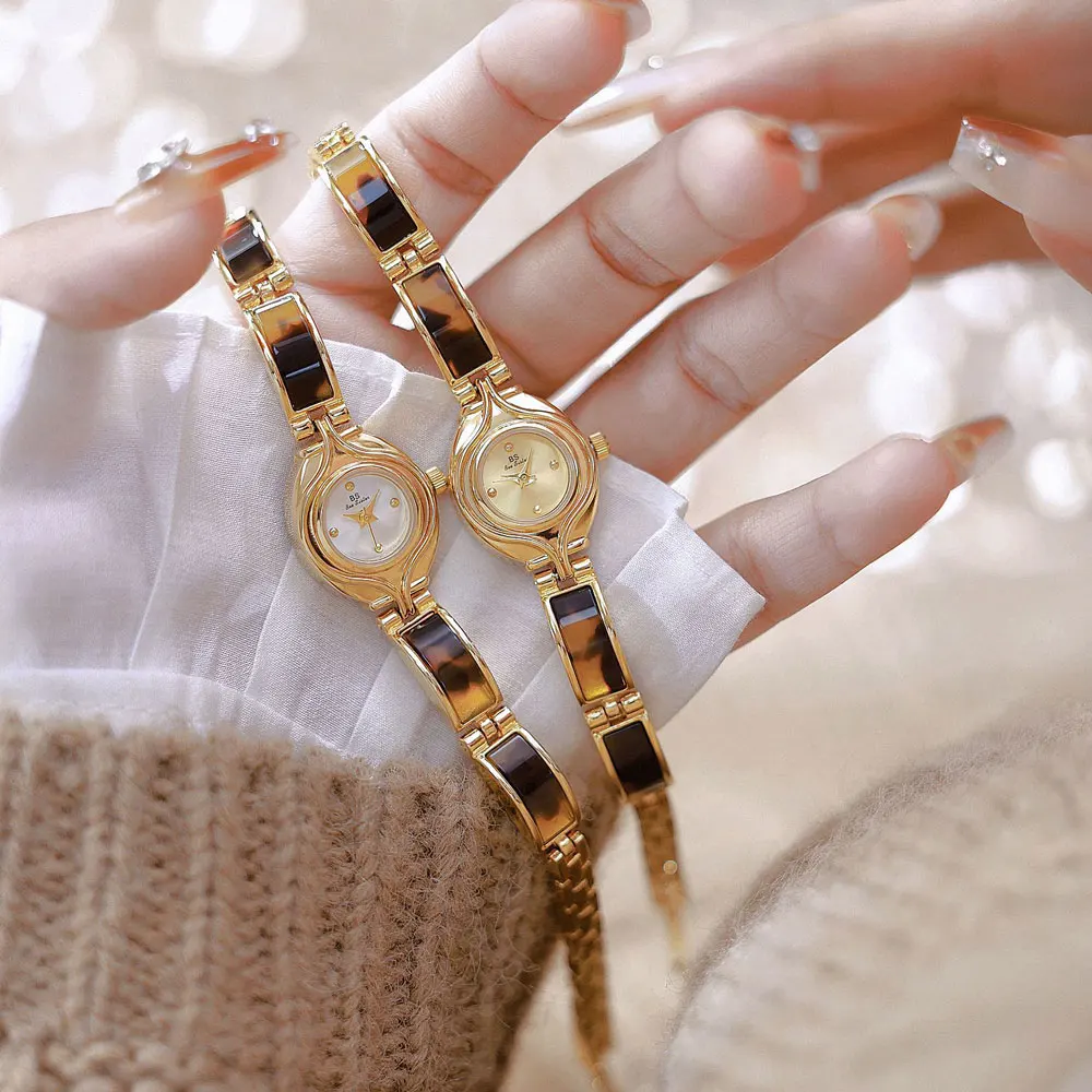 Women Watch French high-end Temperament Hawksbill Amber Retro Bracelet Chain Watches Waterproof Ladies Fashion Quartz Wristwatch