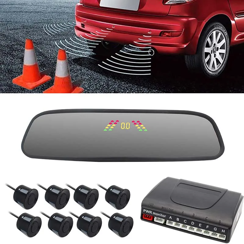 

4.3 Inch Clip-on Rear View Mirror Auto Parking Sensors Kit Parking Radar System.