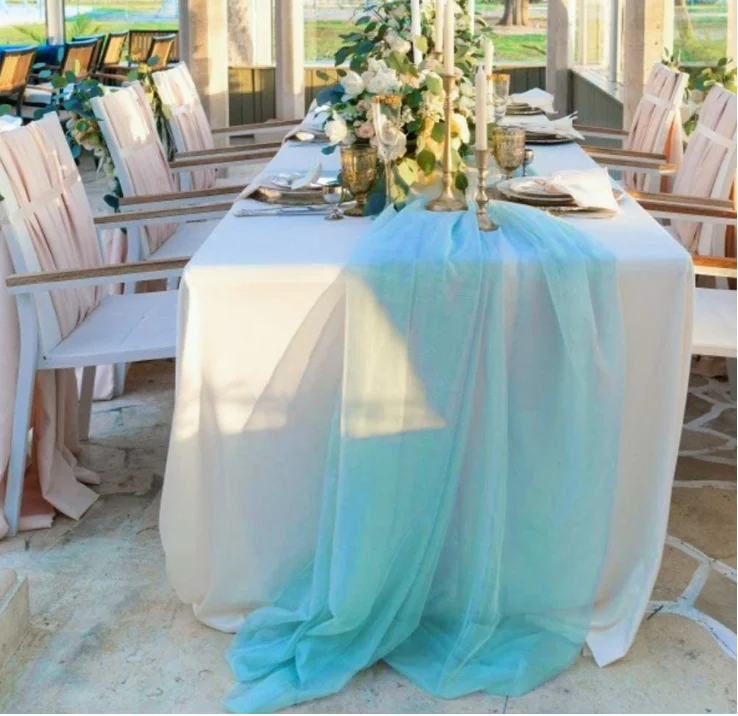 Sheer Scarf Organza Table Runner for Wedding Arch Valance Table Swags Event Party Reception Valances Backdrop Decoration