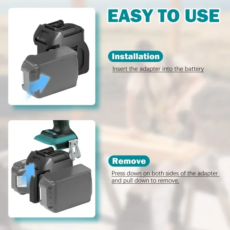 Adapter/Przejściówka do akumulatorów Makita 18V Li-ion MT18MT 2 w 1, kompatybilny z akumulatorami Makita 18V do elektronarzędzi akumulatorowych. — zdjęcie produktu 4