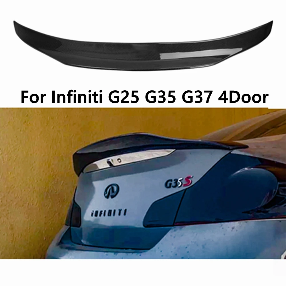 

For Infiniti G series G25 G35 G37 4Door Sedan PSM/BM/A Style Carbon fiber Rear Spoiler Trunk wing 2007-2014