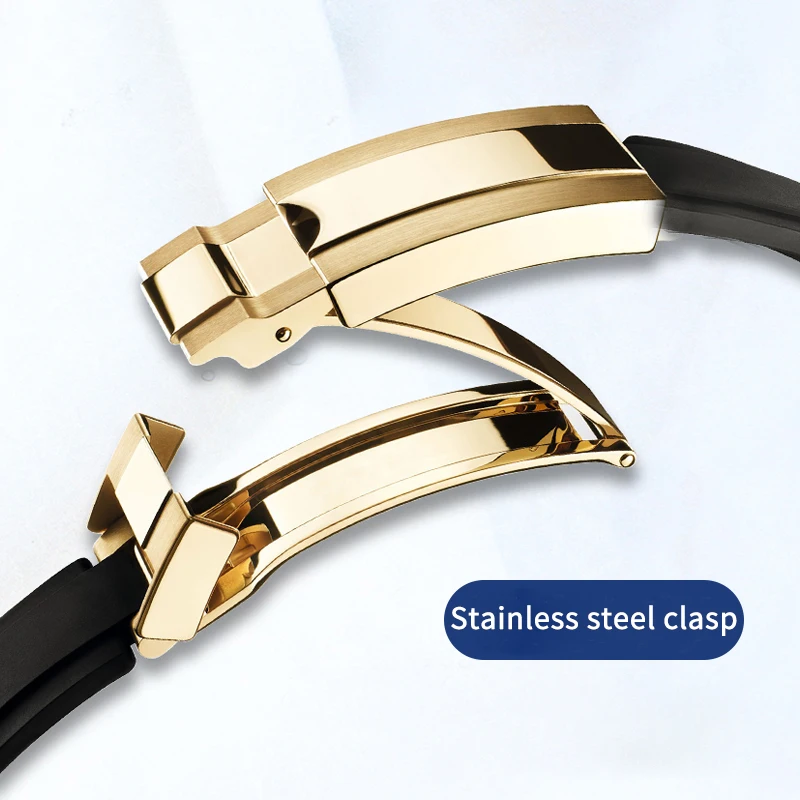 حزام مطاطي لساعة رولكس دايتونا الغواصة GMT SEA-Dweller 20 مللي متر 21 مللي متر 22 مللي متر حزام ساعة سيليكون للغوص الأساور الرجالية