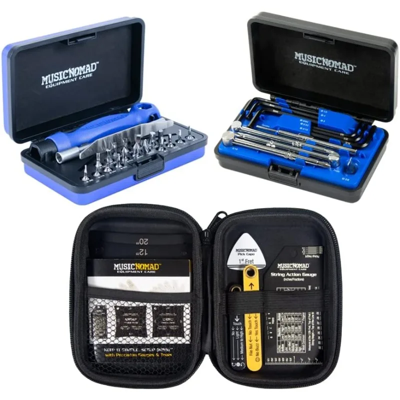 

MusicNomad SETUP (KISS)™ Starter Kit Bundle - 6 pc. Gauge Set, 26 pc. Guitar Tech Tool Set, 11 pc. Truss Rod Wrench Set (MN609)