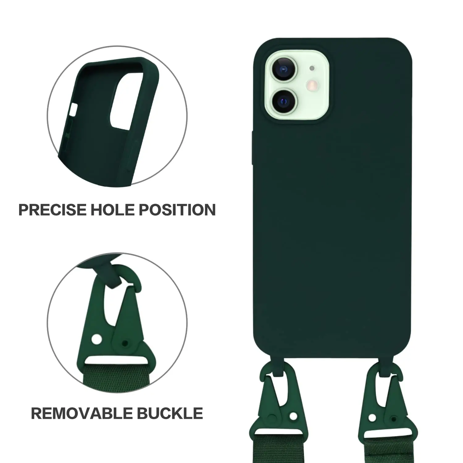 Etui na smycz Crossbody dla iphone 14 Pro Max 13 12 Mini 11 X XR XS Plus sznurek na szyję sznur silikonowy z pokryciem