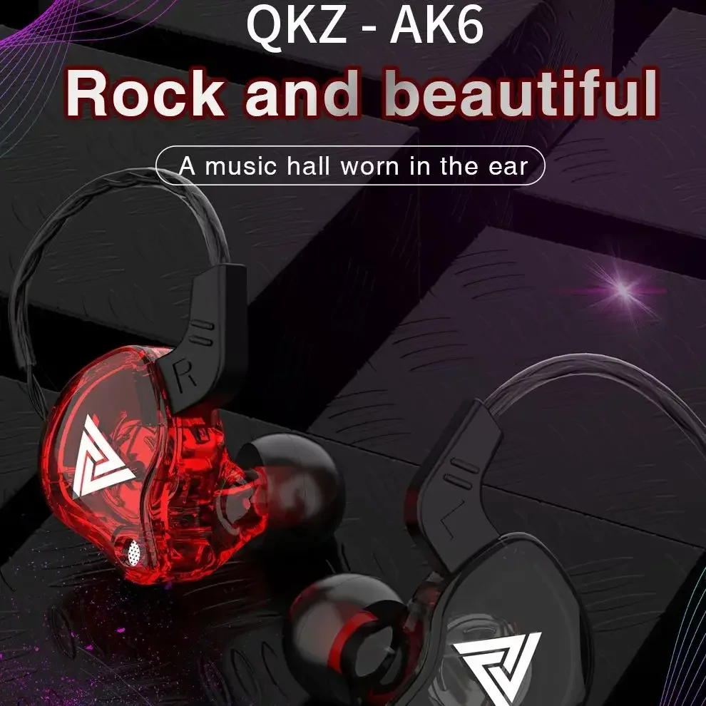 QKZ AK6 Спортивные наушники-вкладыши с микрофоном с дистанционным управлением Тяжелые басы HiFi Проводные наушники для iPhone Samsung