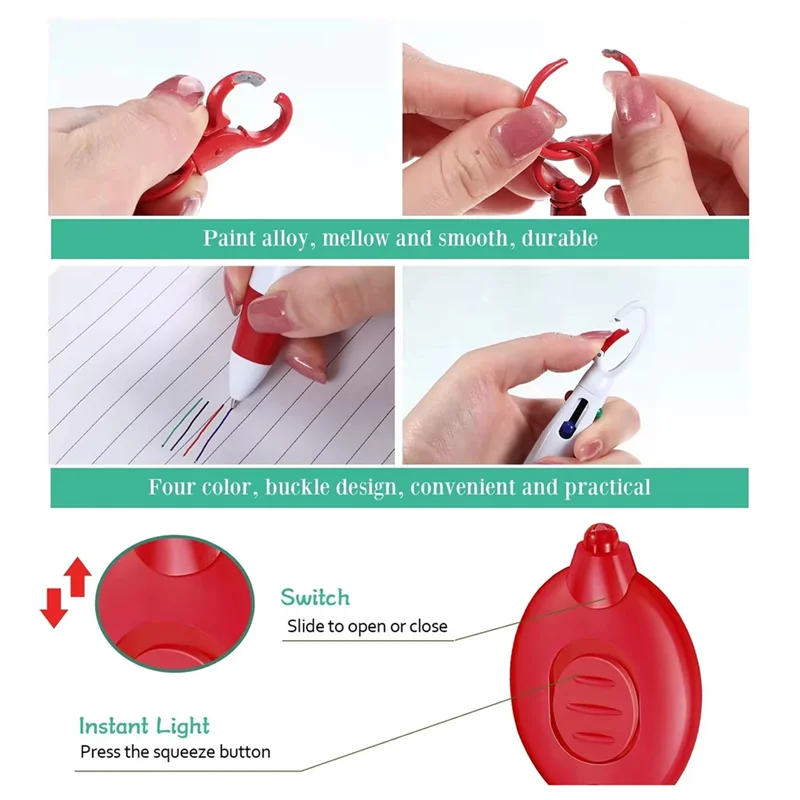 مجموعة أقلام GW-Nursse، قلم بكرة الشارة يتضمن قلم تحديد دائم وسلسلة مفاتيح LED وقلم كروي و6 مجموعات #6