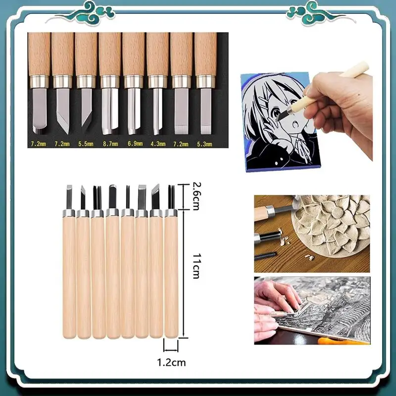 A67K-15Pack كتل نحت الطوابع المطاطية الناعمة مع أدوات القطع وبكرة براير المطاطية لصناعة الطباعة والمزيد من الحرف اليدوية #2