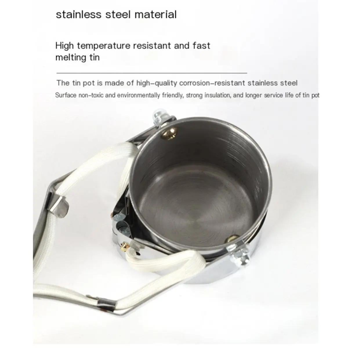500W Portable Solder Pot Tin Melting Furnace Handheld Adjustable Temperature Control Desoldering Bath Tool EU Plug