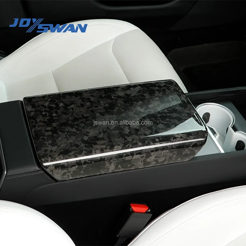 غطاء مسند ذراع وحدة التحكم المركزية من ألياف الكربون لطراز تسلا 3 هايلاند (2024+) #4