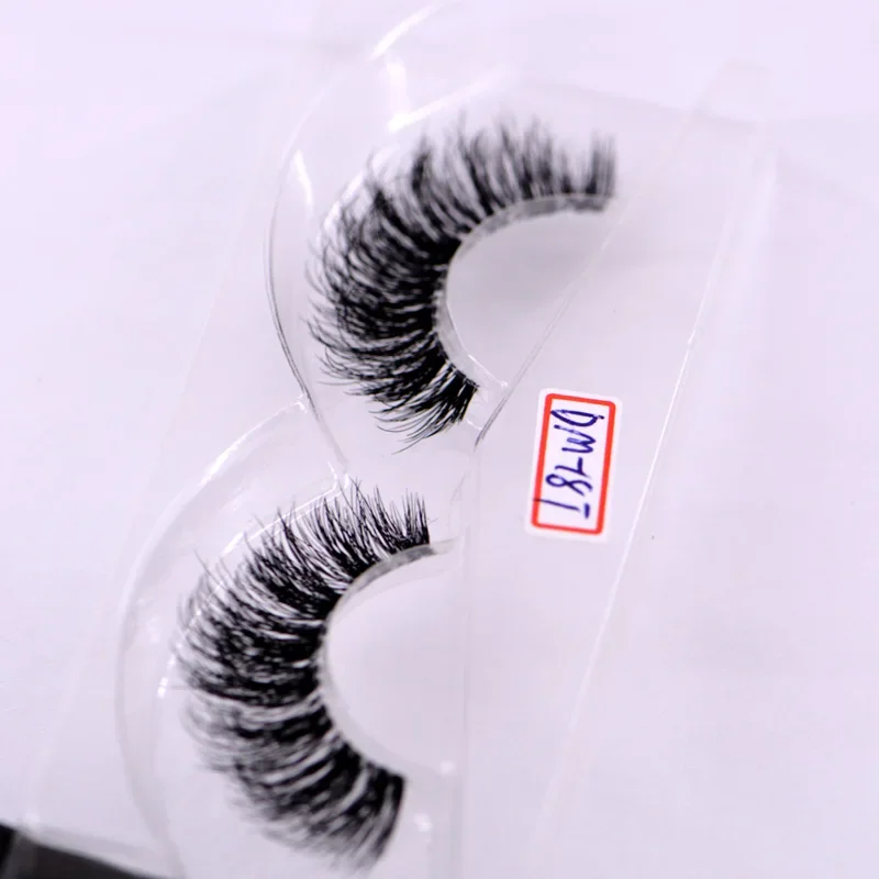 Novos cílios de vison banda clara cílios cruzados banda transparente cílios postiços feitos à mão dramáticos cílios superiores