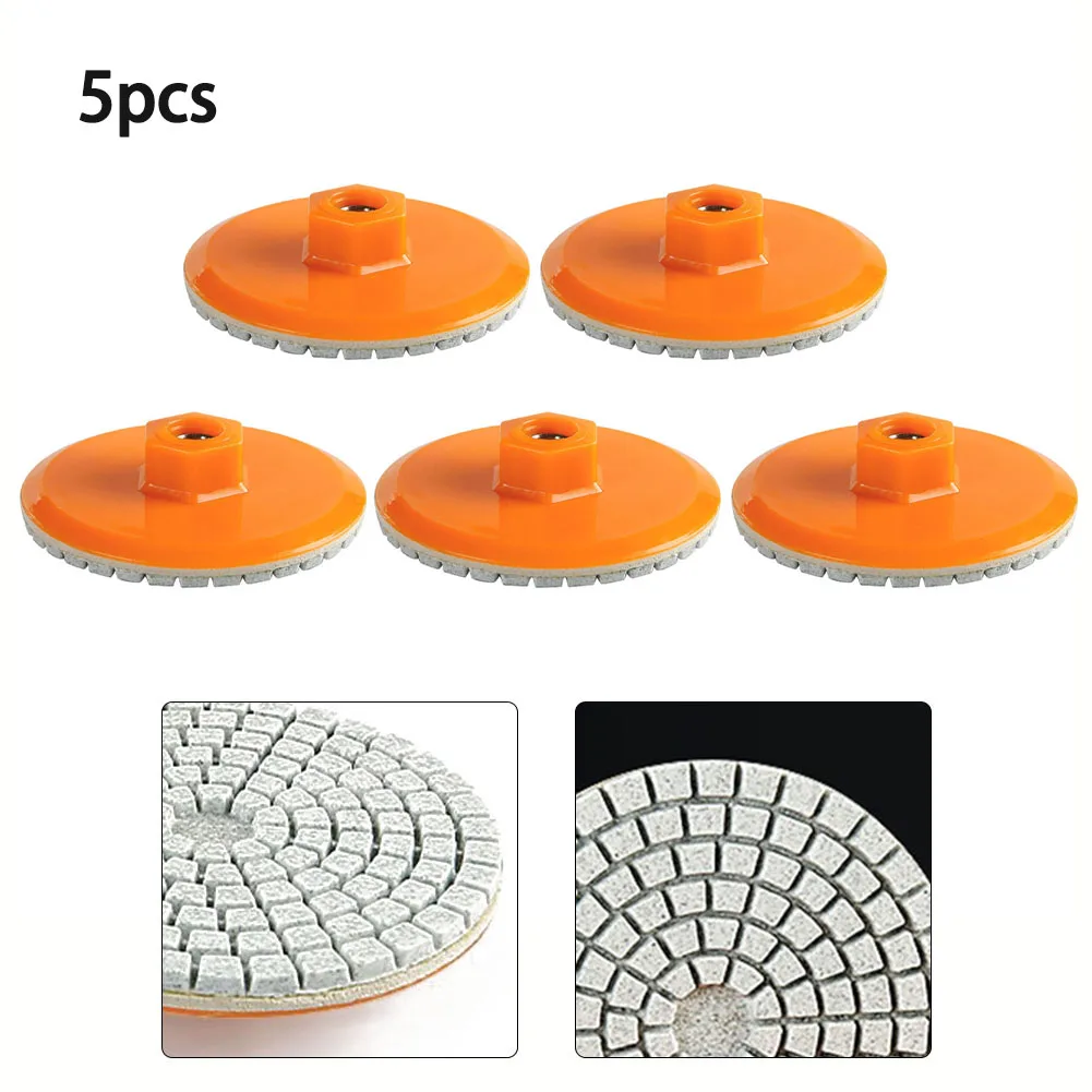 5pcs 80mm 3inch Polishing Pad Wet Dry Buff Disc Abrasive For Marble Concrete Angle Grinder Dry Polishing Disc Power Tools