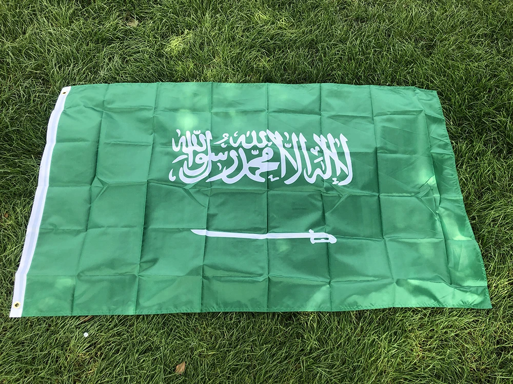 （TIKI FLAG）Saudi Arabia Flag 3x5fts  90x150cm polyester Saudi Arabia National hanging Flag for decoration